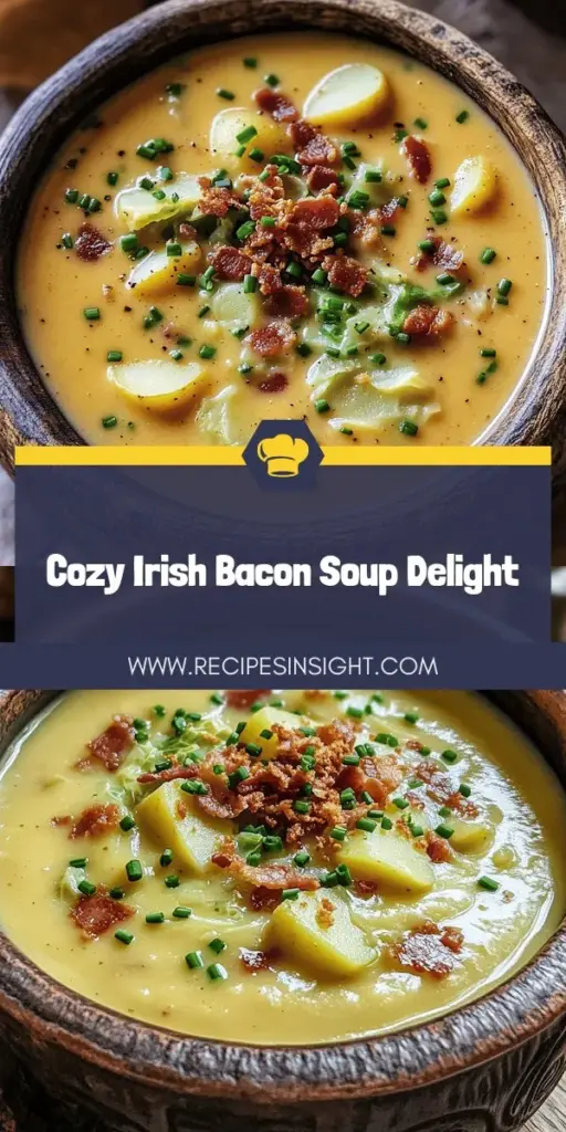 Warm your heart with this comforting Irish Bacon, Cabbage, and Potato Soup recipe! Combining savory bacon, creamy potatoes, and fresh cabbage, this hearty dish is perfect for chilly days. Discover essential ingredients, cooking tips, and delightful variations that make it a family favorite. Ready to cook up a bowl of warmth? Click through to explore the full recipe and enjoy a taste of Ireland at home!