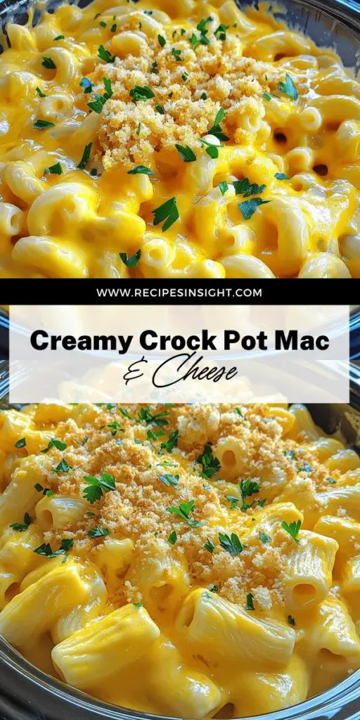 Craving comfort food? Discover how to make the ultimate Crock Pot Mac & Cheese that's quick, creamy, and sure to please everyone! With just a handful of ingredients like sharp cheddar, cream cheese, and elbow macaroni, you can whip up this delicious dish in no time. Perfect for busy weeknights or special occasions, this mac and cheese will be a hit at the dinner table. Click through to explore the full recipe and elevate your mealtime!