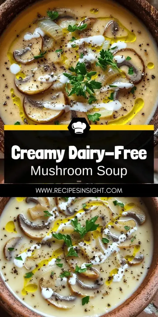 Craving a warm, comforting soup without the dairy? Discover our quick and creamy mushroom soup recipe that's bursting with flavor and easy to make! With just a few simple ingredients like fresh mushrooms, onion, and coconut milk, you can whip up a delicious meal in no time. Perfect for any diet, this soup is both nutritious and satisfying. Click through to explore all the tasty details and enjoy a delightful, dairy-free treat today!