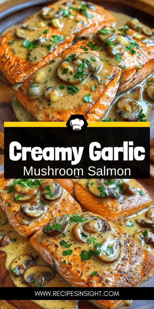 Impress your family and friends with a delectable Creamy Garlic Mushroom Salmon that's sure to be a dinner favorite! This easy recipe combines succulent salmon with a rich, creamy garlic sauce and savory mushrooms, all in just a few simple steps. Perfect for cooks of all levels, this dish is as delightful to make as it is to savor. Click through to discover the full recipe and enjoy a meal everyone will rave about!