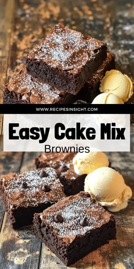 Get ready to satisfy your sweet tooth with this simple and delicious cake mix brownies recipe! With just a few ingredients, you can create fudgy, chocolatey treats that everyone will love. Customize them with your favorite mix-ins like nuts or peanut butter, and enjoy a rich, chewy texture. Perfect for any occasion, these cake mix brownies will become a go-to dessert. Click through for the full recipe and start baking your new favorite treat today!