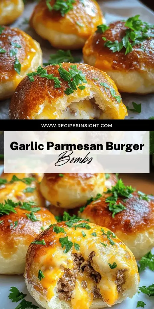 Get ready to delight your taste buds with Easy Garlic Parmesan Cheeseburger Bombs in just 30 minutes! These flavorful bites combine melted cheese, ground beef, and garlic wrapped in pillowy biscuit dough—perfect for game days, parties, or busy weeknights. With simple ingredients and quick steps, you’ll impress everyone with this delicious snack. Click to explore the full recipe and start cooking up these savory bombs today!