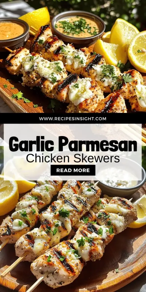 Elevate your grilling with these irresistible Garlic Parmesan Chicken Skewers! This delicious recipe features tender chicken marinated in savory garlic and rich Parmesan, making it a perfect addition to any meal. Discover easy steps for marinating, grilling, and pairing with great sides like fresh salads or garlic bread. Ready to impress your family and friends with this flavorful dish? Click to explore the full recipe and get cooking today!