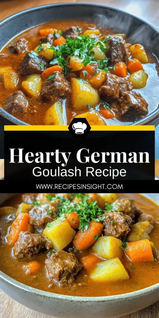 Discover the warmth of authentic German goulash with this flavorful and hearty recipe! Perfect for any occasion, this dish features tender beef, vibrant veggies, and aromatic spices that create a comforting meal. Whether you're a seasoned chef or a beginner, our easy steps and tips will guide you through making this classic dish at home. Click to explore the full recipe and elevate your cooking game today!