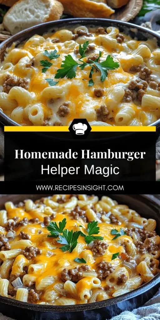 Looking for a quick and delicious dinner your family will love? Try this Easy Homemade Hamburger Helper! It's simple to make, budget-friendly, and packed with flavor. With just a few basic ingredients and easy steps, you’ll have a comforting one-pot meal ready in no time. Plus, customize it to suit your taste buds! Click through to explore the full recipe and discover tips for making it healthier and even more delightful.