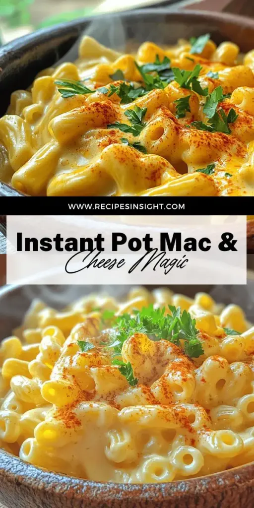 Discover the ultimate Savory Instant Pot Mac & Cheese recipe that transforms your dinner in just minutes! With simple ingredients like elbow macaroni, sharp cheddar, and cream cheese, you can whip up a creamy, cheesy delight everyone will love. Perfect for busy nights, this one-pot meal saves time on cooking and cleanup. Click through for the full recipe and enjoy a delicious comfort food experience that’s quick and easy!