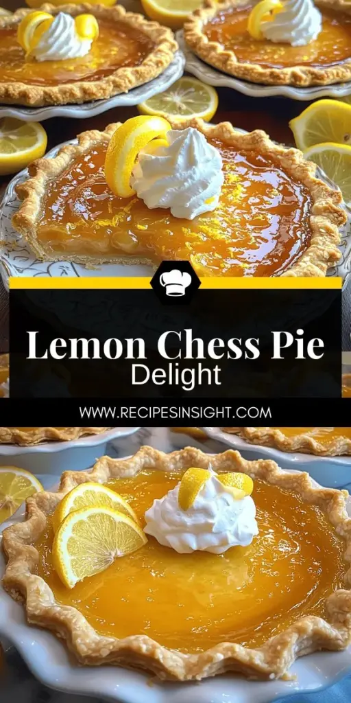 Discover the joy of baking with our simple and delicious Lemon Chess Pie recipe! This classic dessert beautifully blends sweet and tangy flavors that everyone will love. With easy step-by-step instructions, essential ingredient tips, and ideas for creative variations, you'll impress family and friends in no time. Ready to make your own masterpiece? Click through to explore the full recipe and start your baking journey today!