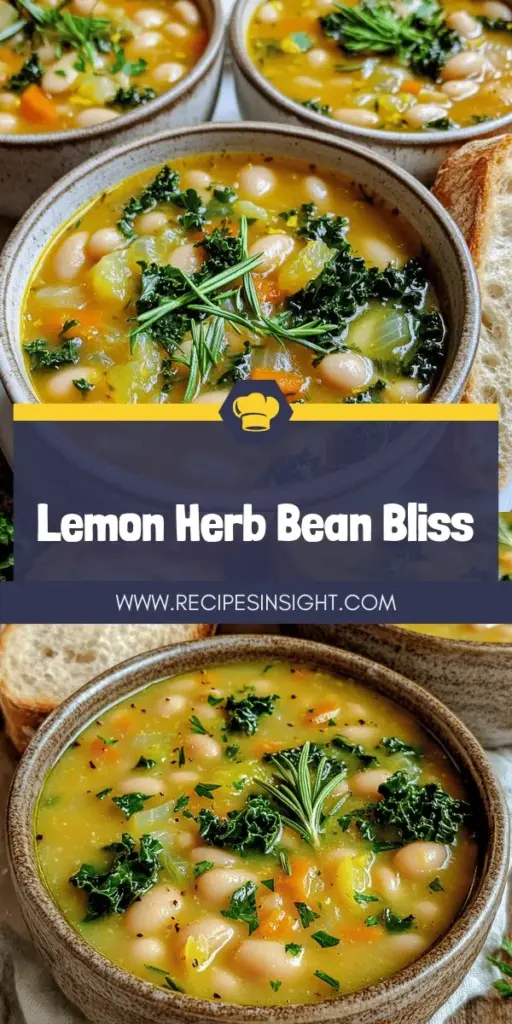 Discover the refreshing taste of Lemon Rosemary White Bean Soup, a nourishing dish that's both simple and delicious! With creamy white beans, zesty lemon, and fragrant rosemary, this soup is packed with flavor and health benefits. Perfect for any meal or meal prep, you'll love how easy it is to make variations. Click to explore the full recipe and learn how to whip up this delightful soup that will warm your soul and impress your guests!