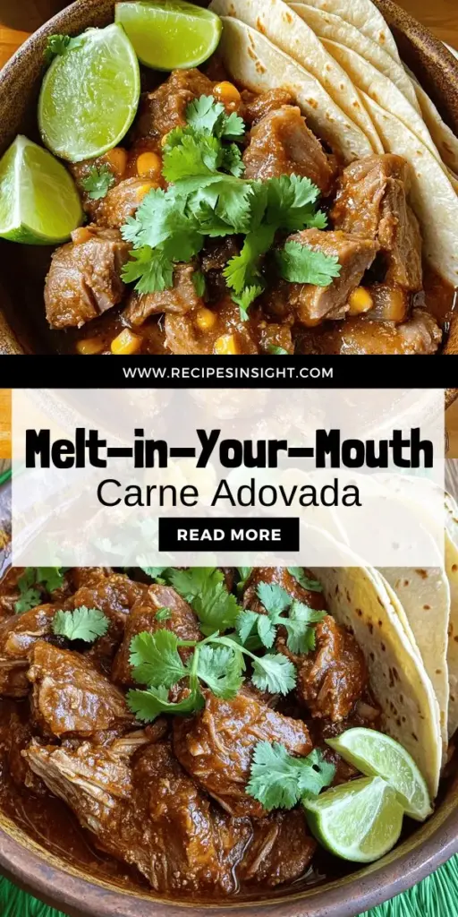 Impress your family with my delicious Fall Apart Tender Carne Adovada recipe! This slow-cooked pork dish is infused with rich spices and bold flavors that create a melt-in-your-mouth experience. Discover expert tips on marinating, searing, and cooking to achieve perfect tenderness every time. Ready to elevate your cooking? Click through to explore the full recipe and bring the taste of carne adovada to your dinner table!