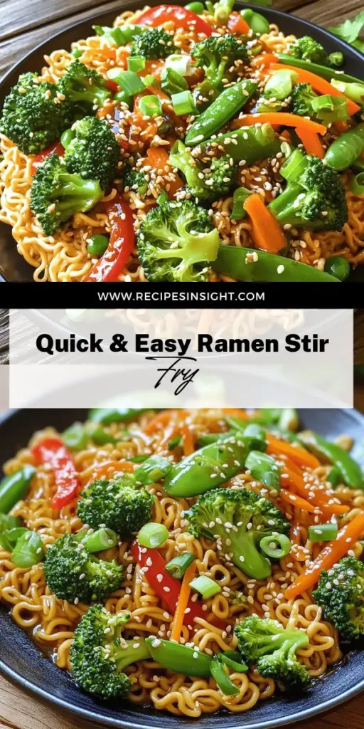 Revamp your dinner routine with this delicious ramen noodle stir fry recipe! Quick, flavorful, and packed with fresh veggies and protein, it's a perfect weeknight meal. Discover how to create the ultimate stir fry with vibrant ingredients and savory sauces that everyone will love. Whether you're using fresh or instant noodles, this dish is easy to customize to fit any taste. Click through for the full recipe and make your dinner exciting today!