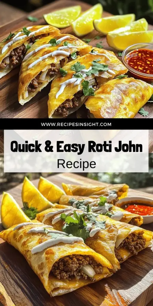 Discover the joy of making simple homemade roti john with this quick and easy recipe that brings the taste of Malaysian street food right to your kitchen! Using just a few ingredients like roti prata, ground meat, and fresh veggies, you'll create a delicious meal everyone will love. Get creative with your fillings and sauces for a unique twist. Click through to explore the full recipe, tips, and serving ideas for this flavorful dish!