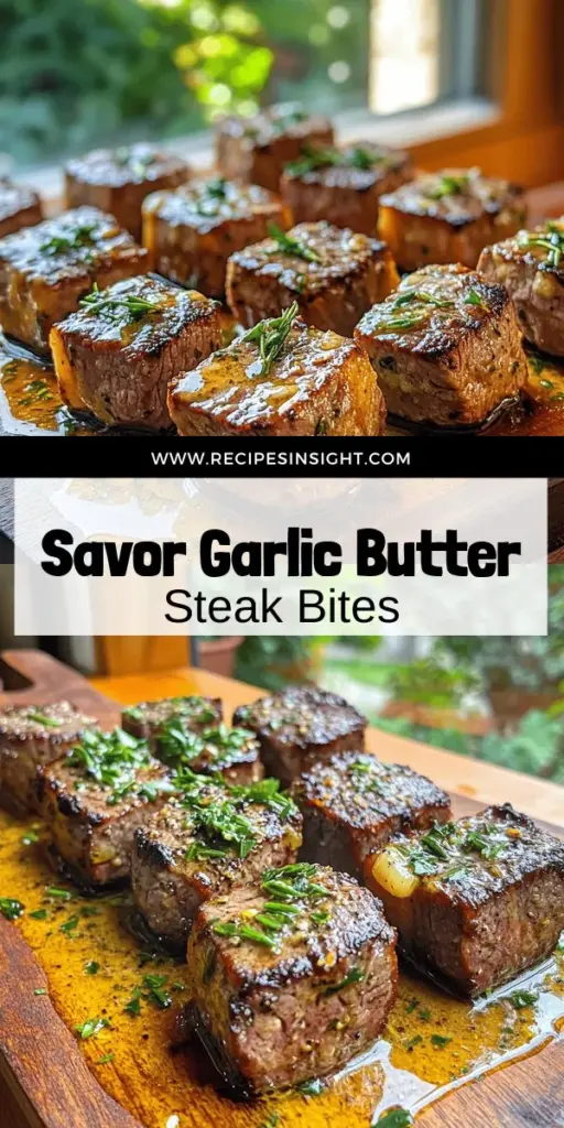 Savor the flavor with my irresistible Garlic Butter Steak Bites recipe! These juicy, tender morsels, coated in rich garlic butter, are the perfect quick appetizer for any gathering or celebration. Discover tips for cooking steak to perfection and learn the secret to an amazing garlic butter sauce. Ready to elevate your entertaining? Click through to explore this delicious recipe and impress your guests!