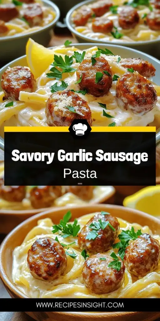 Elevate your dinner tonight with these delicious Garlic Butter Sausage Bites with Creamy Parmesan Pasta! This easy recipe combines savory sausage with rich, creamy pasta that's sure to impress your family. In just a few simple steps, you can create a flavorful dish packed with taste. Ready to get started? Click through for the full recipe and make your next meal unforgettable!