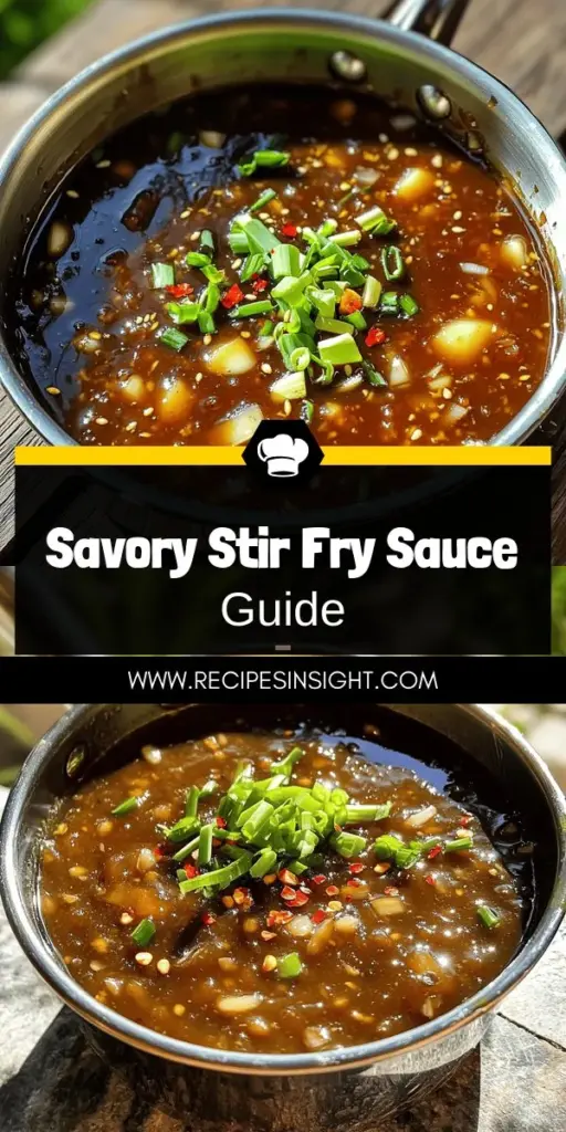 Elevate your meals effortlessly with a simple and flavorful stir fry sauce! In this guide, you'll learn how to whip up a delicious sauce using basic ingredients like soy sauce, sesame oil, and garlic. Customize it to fit any dietary needs or personal preference. Whether you're a cooking novice or a pro, these tips and recipes will transform your dishes. Click through to discover the full guide and start creating mouthwatering stir fry sauce today!
