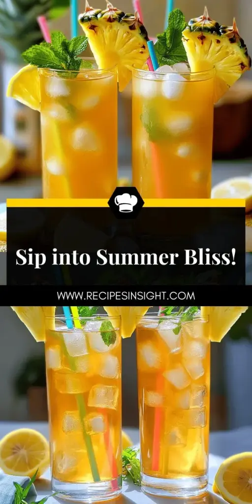 Beat the heat with my Lemony Pineapple Iced Tea, the ultimate refreshing drink for summer! This simple recipe blends the zing of lemon with the sweetness of pineapple, creating a delightful summer sip. Discover easy prep steps, fresh ingredient tips, and fun variations to keep it exciting. Perfect for parties or solo relaxation, this iced tea is both delicious and nutritious! Click through to explore the full recipe and elevate your summer drink game!