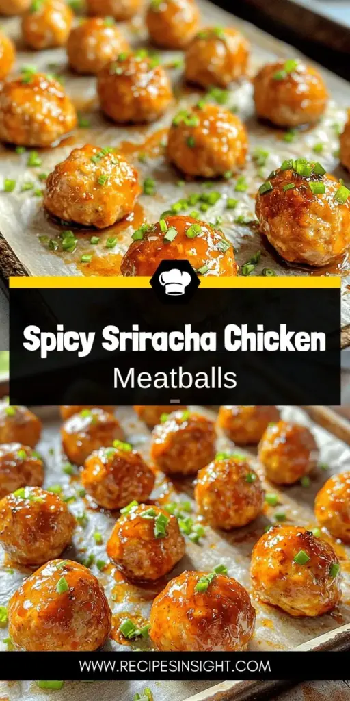 Spice up your dinner with these delicious Sriracha Chicken Meatballs! This easy recipe combines juicy ground chicken and zesty Sriracha for a mouthwatering meal. Discover simple ingredient swaps and creative serving suggestions that will impress your family and friends. Perfect for any occasion, these meatballs are not only tasty but also healthy! Click through to explore the full recipe and bring vibrant flavors to your table!