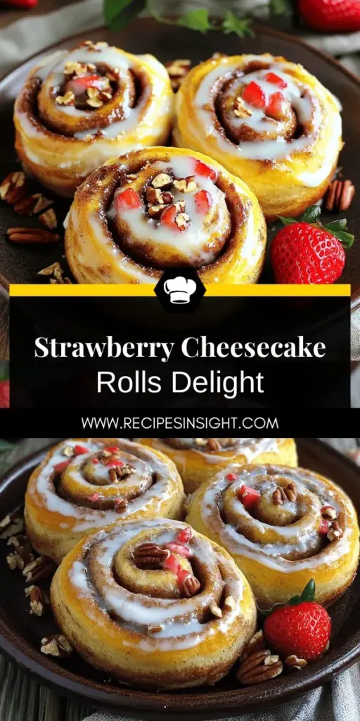 Treat yourself to a delicious brunch with Strawberry Cheesecake Cinnamon Rolls with Pecans! These soft rolls are filled with creamy cheesecake and topped with crunchy pecans, making them perfect for any occasion. In this guide, you'll find step-by-step instructions on creating these delightful treats from scratch, including tips on perfecting the dough and glazing your rolls. Click through to explore the full recipe and impress your guests with this sweet masterpiece!