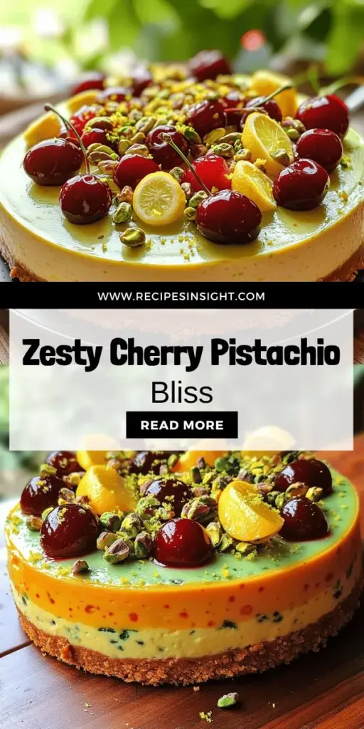 Indulge in a sweet treat with this Luscious Lemon-Lime Cherry Pistachio Cheesecake recipe! Experience the perfect blend of zesty citrus, juicy cherries, and crunchy pistachios in every creamy bite. It's easy to make and perfect for gatherings or cozy days at home. Follow simple steps to create a stunning dessert that will impress your friends and family. Ready to dive into deliciousness? Click through to explore the full recipe!