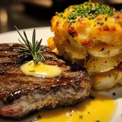 Ribeye Steak with Cheesy Scalloped Potatoes Delight