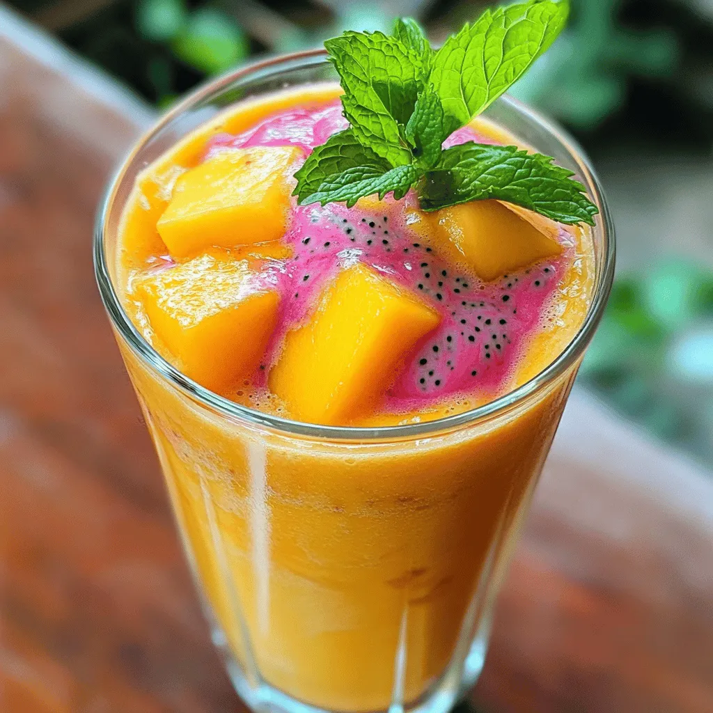 A Mango Dragonfruit Refresher is vibrant and refreshing. To create this drink, you need a few key ingredients.