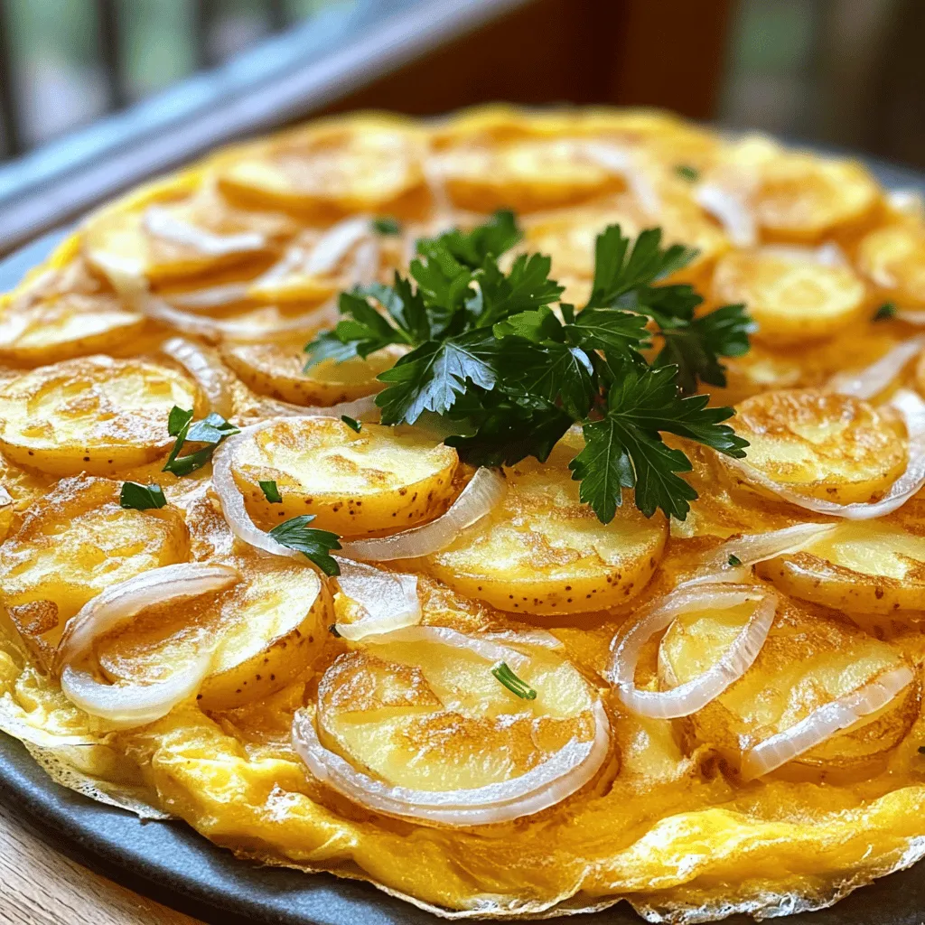 To make a Tortilla Española, you need simple ingredients. The main items are eggs, potatoes, and olive oil. You can also add onion for extra flavor. Here is a breakdown of what you need: