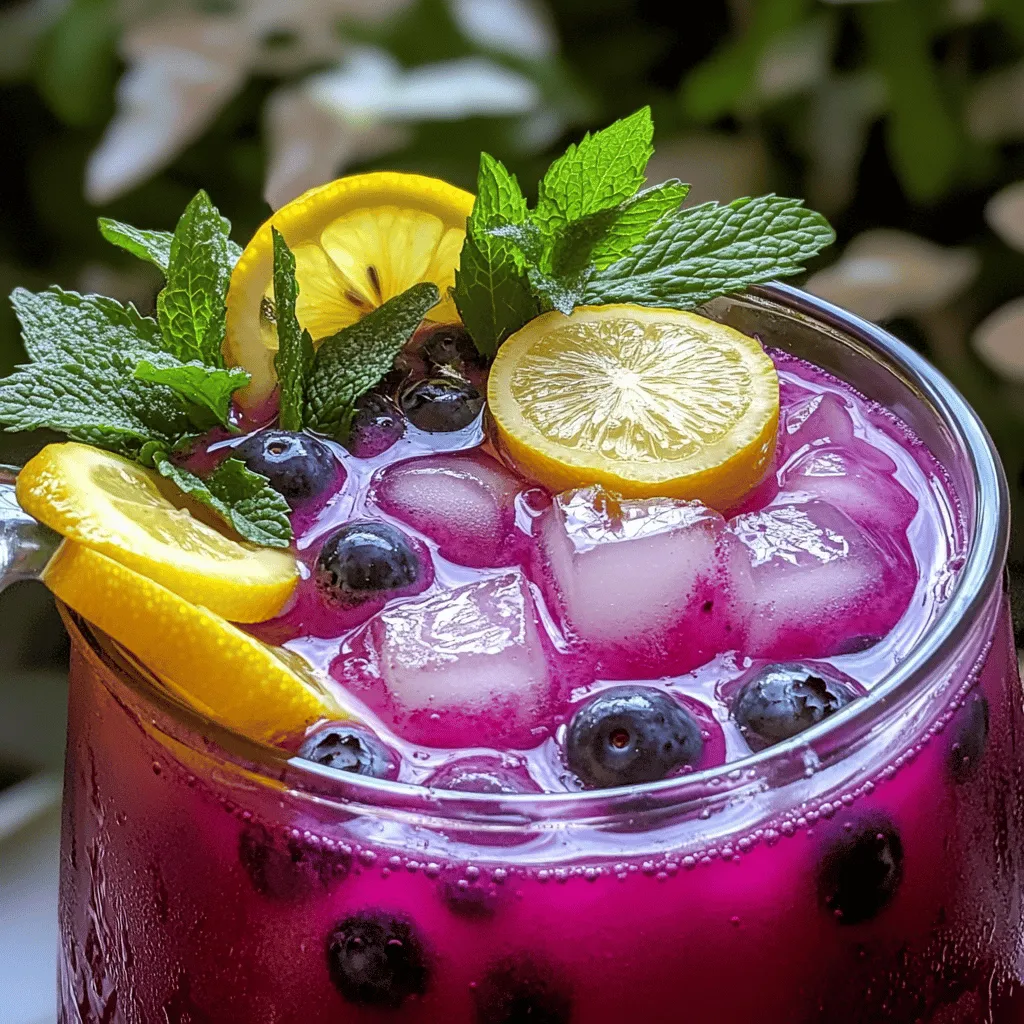 To make blueberry tea lemonade, you need simple, fresh ingredients. Start with 1 cup of fresh or frozen blueberries. They give the drink a sweet flavor. Next, gather 4 cups of water for brewing the tea. You’ll need 3 tablespoons of loose black tea leaves or 3 black tea bags for the tea base.