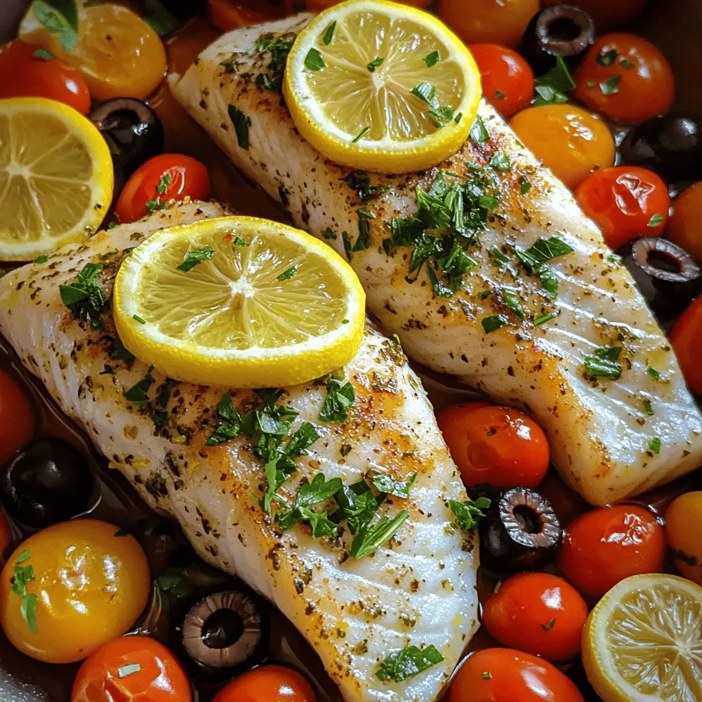 To make Mediterranean baked fish, gather fresh and healthy ingredients. This dish is simple yet full of flavor.