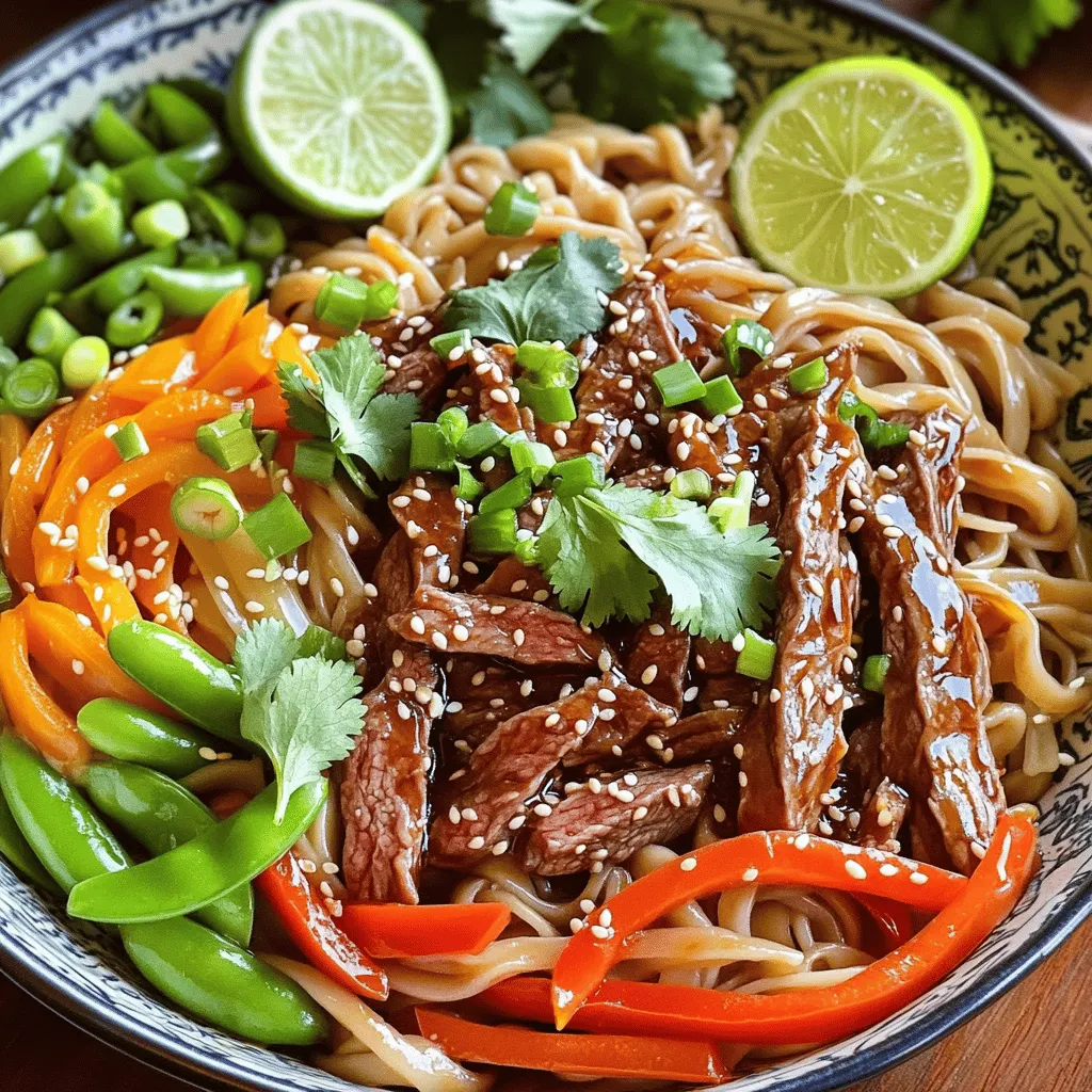 The ingredients for hoisin beef noodles are simple but packed with flavor. Here’s what you need: