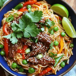 The ingredients for hoisin beef noodles are simple but packed with flavor. Here’s what you need: