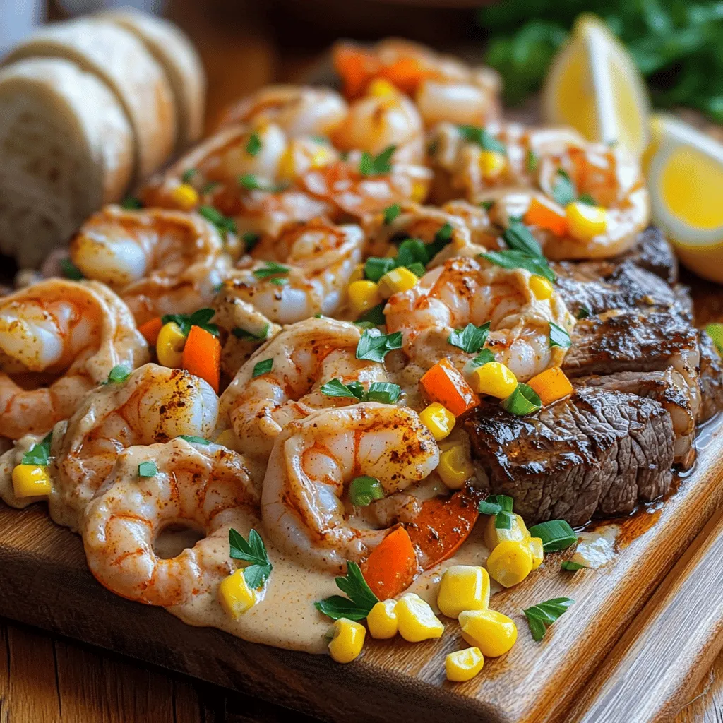 Shrimp and steak make a great pair for any meal. They both bring rich flavors and textures. You can enjoy a fancy dinner without fuss. This ultimate Cajun shrimp recipe gives you the best of both worlds. You’ll love how easy it is to prepare a shrimp and steak dinner.