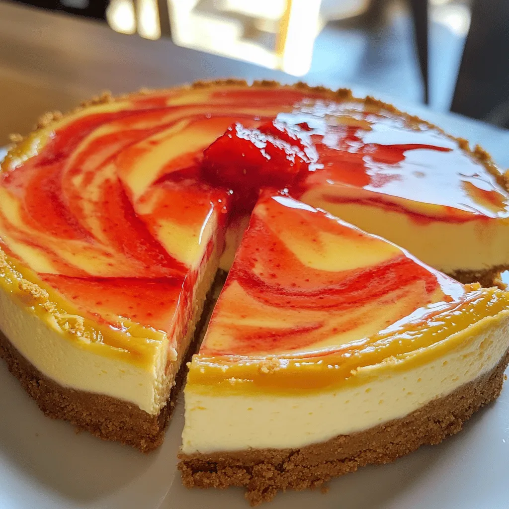 To make a perfect strawberry swirl cheesecake, you need a few key ingredients. First, let's talk about the crust. For a great crust, you need graham cracker crumbs, melted butter, and sugar. These three create a nice base that holds the cheesecake together.