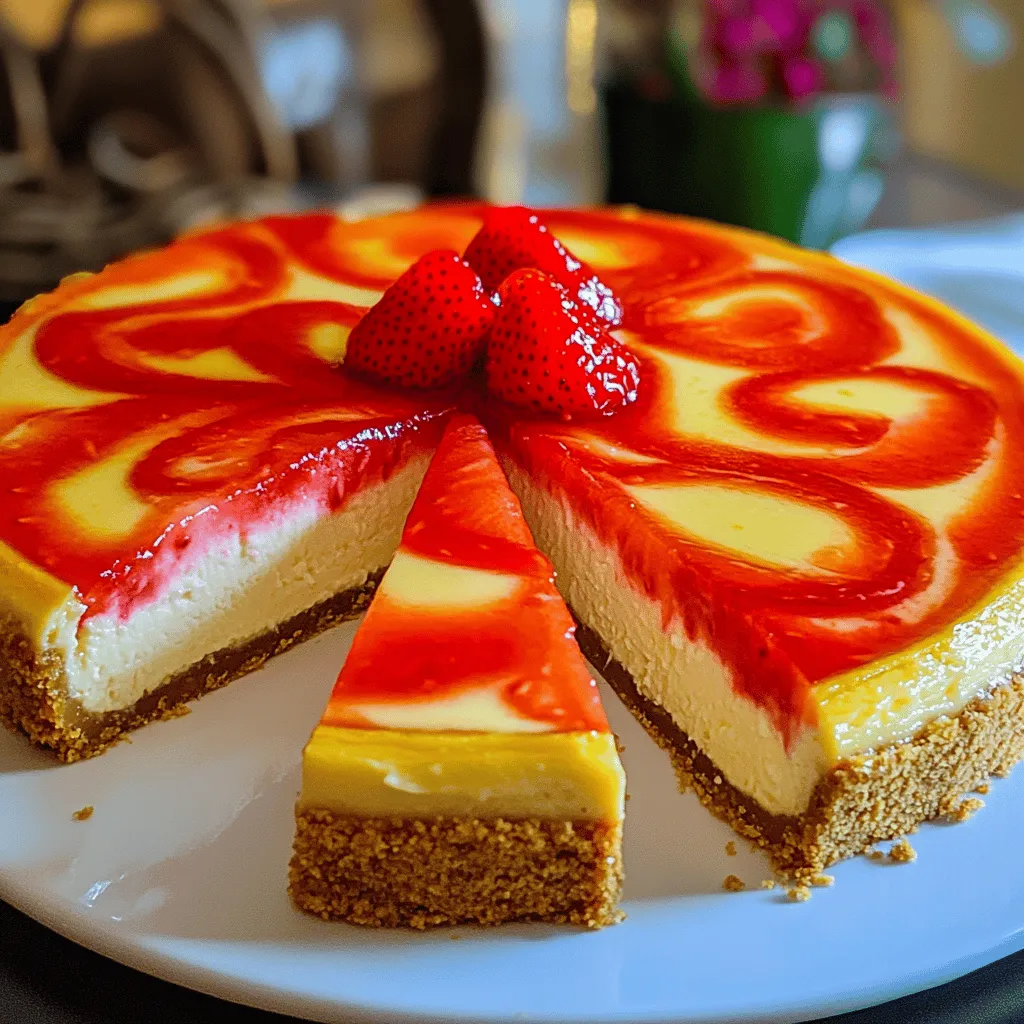 To make a perfect strawberry swirl cheesecake, you need a few key ingredients. First, let's talk about the crust. For a great crust, you need graham cracker crumbs, melted butter, and sugar. These three create a nice base that holds the cheesecake together.