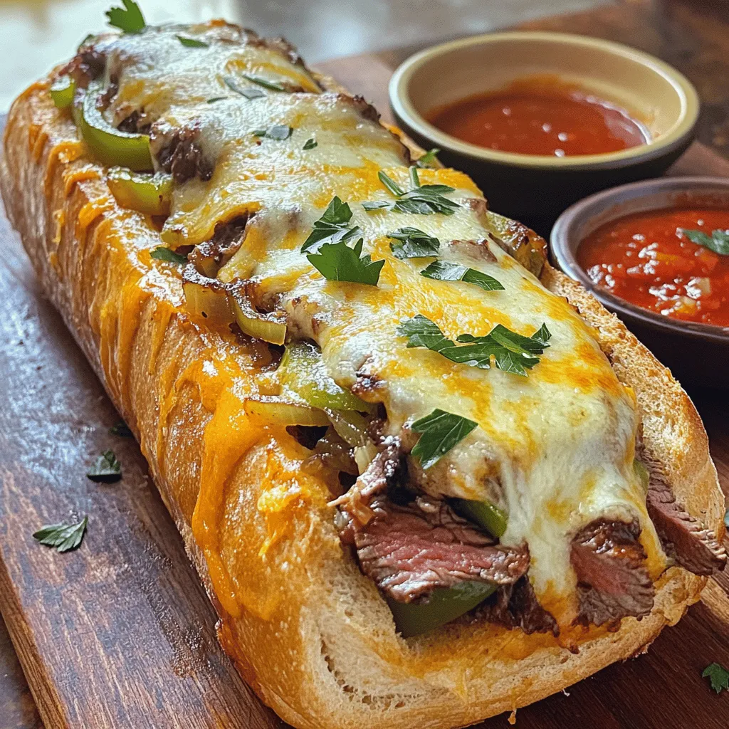 The key to a great Philly cheesesteak cheesy bread lies in its ingredients. First, you need a large loaf of French bread. This bread gives a nice, crispy crust and a soft inside. Next, ribeye steak is the star. Thinly slice it for the best texture and flavor.