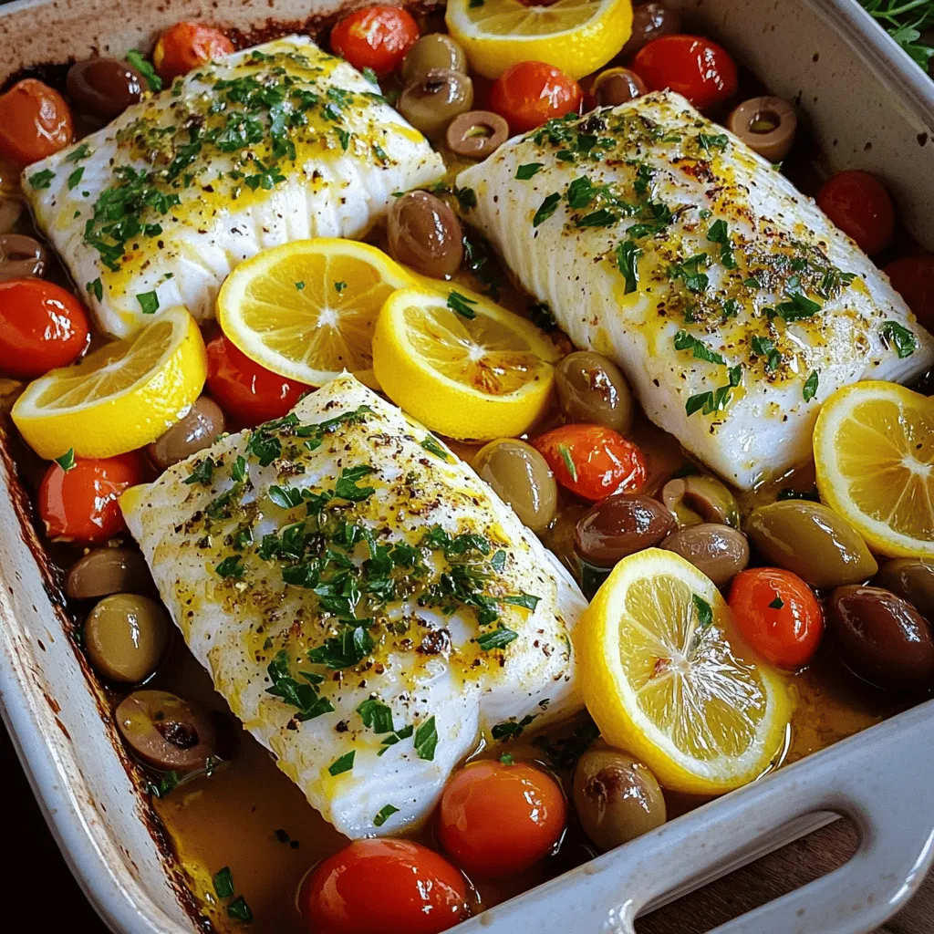 To make a great Mediterranean baked fish recipe, you need key ingredients. Fresh fish fillets are a must. I recommend cod or tilapia for their mild taste and flaky texture. Choose four fillets for a family meal.