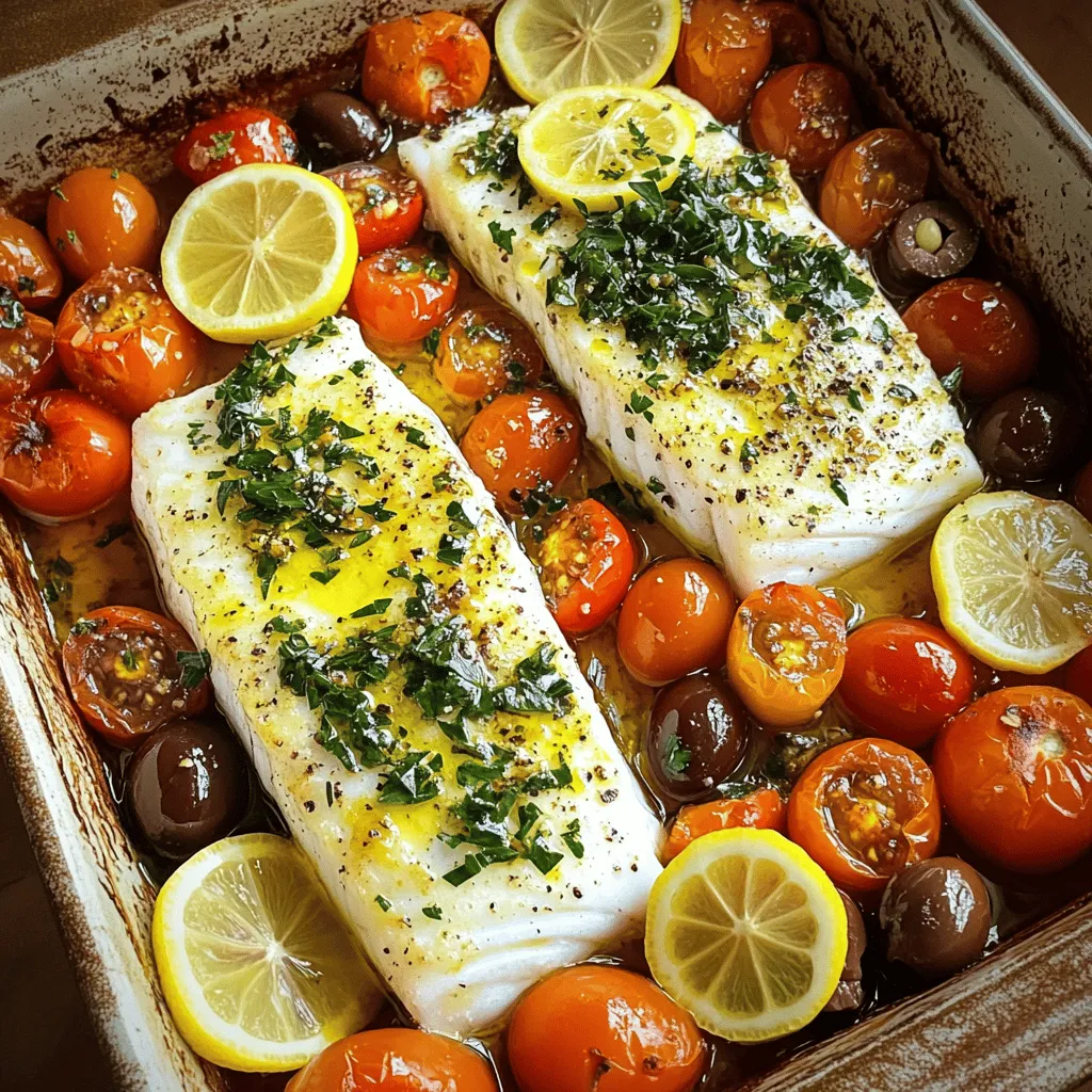 To make a great Mediterranean baked fish recipe, you need key ingredients. Fresh fish fillets are a must. I recommend cod or tilapia for their mild taste and flaky texture. Choose four fillets for a family meal.