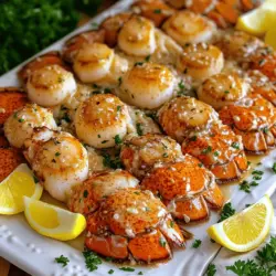 Garlic Butter Lobster Tail & Scallops Feast Delight