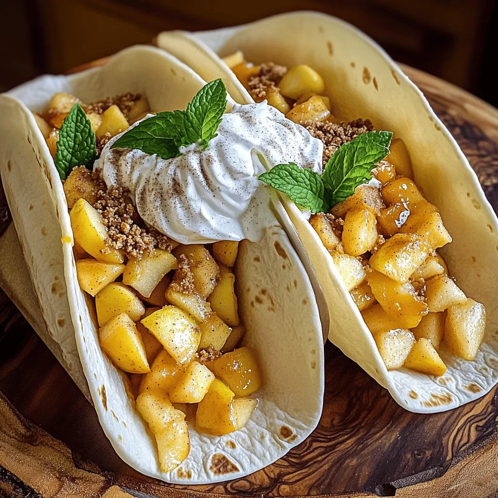 Apple cheesecake tacos are a fun twist on traditional desserts. They blend flavors we love in a new way. You use flour tortillas instead of taco shells. The filling is a mix of cream cheese and sweet apples. This dessert is both creamy and crunchy.