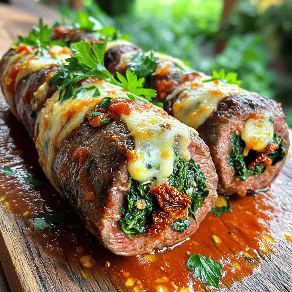 To make melt in your mouth beef braciole, you need a few key ingredients. Start with 1.5 lbs of thinly sliced flank steak. This cut is perfect because it is tender and absorbs flavors well. You want it thin enough to roll easily, yet thick enough to hold the filling.