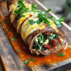 To make melt in your mouth beef braciole, you need a few key ingredients. Start with 1.5 lbs of thinly sliced flank steak. This cut is perfect because it is tender and absorbs flavors well. You want it thin enough to roll easily, yet thick enough to hold the filling.