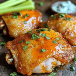 To create mouthwatering spice rubbed buffalo chicken thighs, start with fresh, high-quality ingredients. You’ll need four bone-in, skin-on chicken thighs. This cut gives you flavor and moisture. Olive oil helps the rub stick and adds richness.