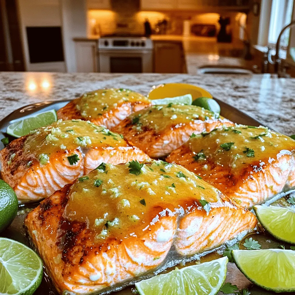 The key ingredients for honey-lime garlic butter baked salmon are simple yet flavorful. You will need four salmon fillets, which serve as the star of the dish. Next, gather four tablespoons of unsalted butter, melted to create a rich base. You will also need three tablespoons of honey and three tablespoons of fresh lime juice. This combination gives the honey-lime garlic butter sauce its sweet and tangy taste.