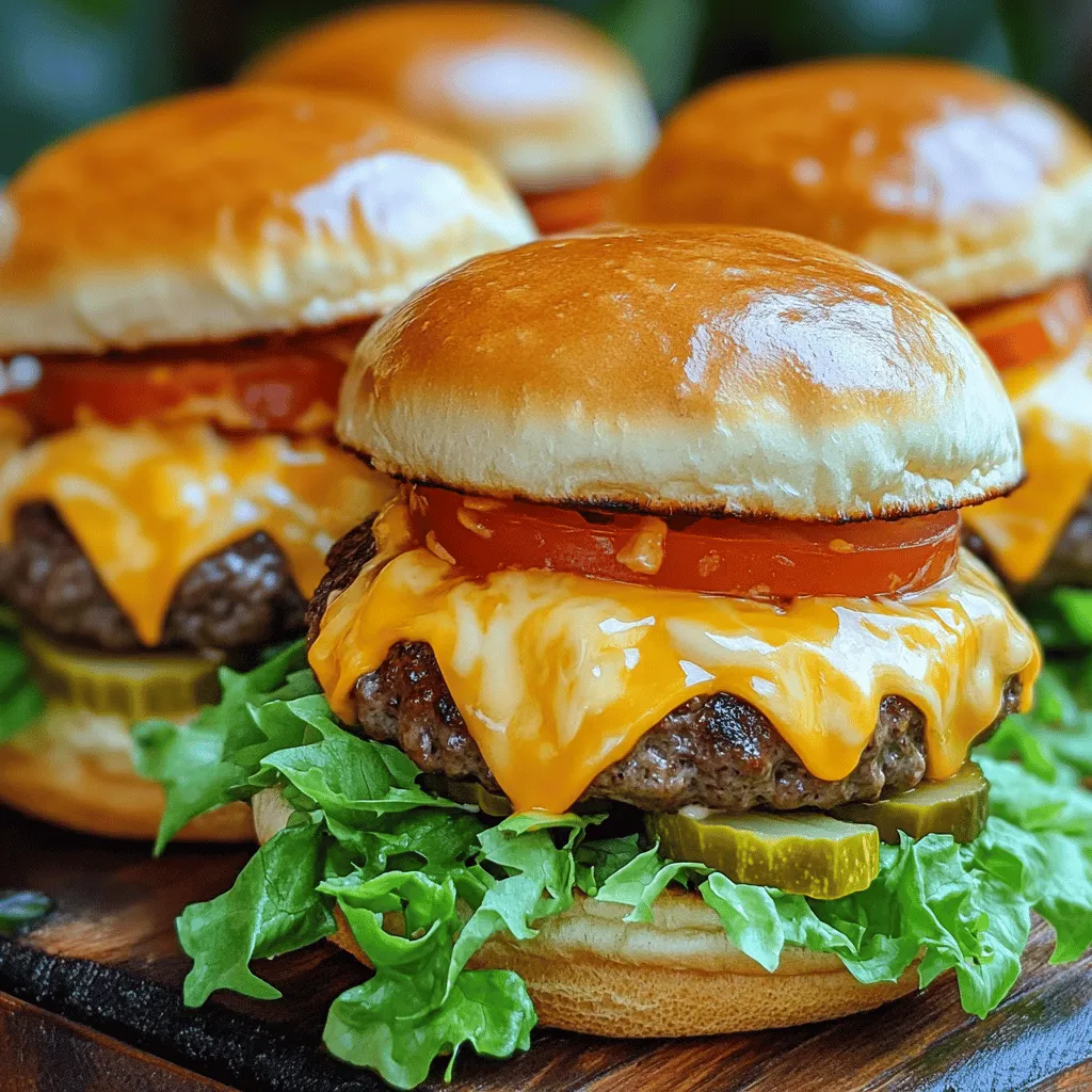 To make the best mini Big Mac cheeseburgers, start with the right ingredients. You need ground beef, onion powder, garlic powder, salt, and pepper. Get slider buns, cheddar cheese, lettuce, tomato, pickles, and thousand island sauce. These simple items create amazing flavors.