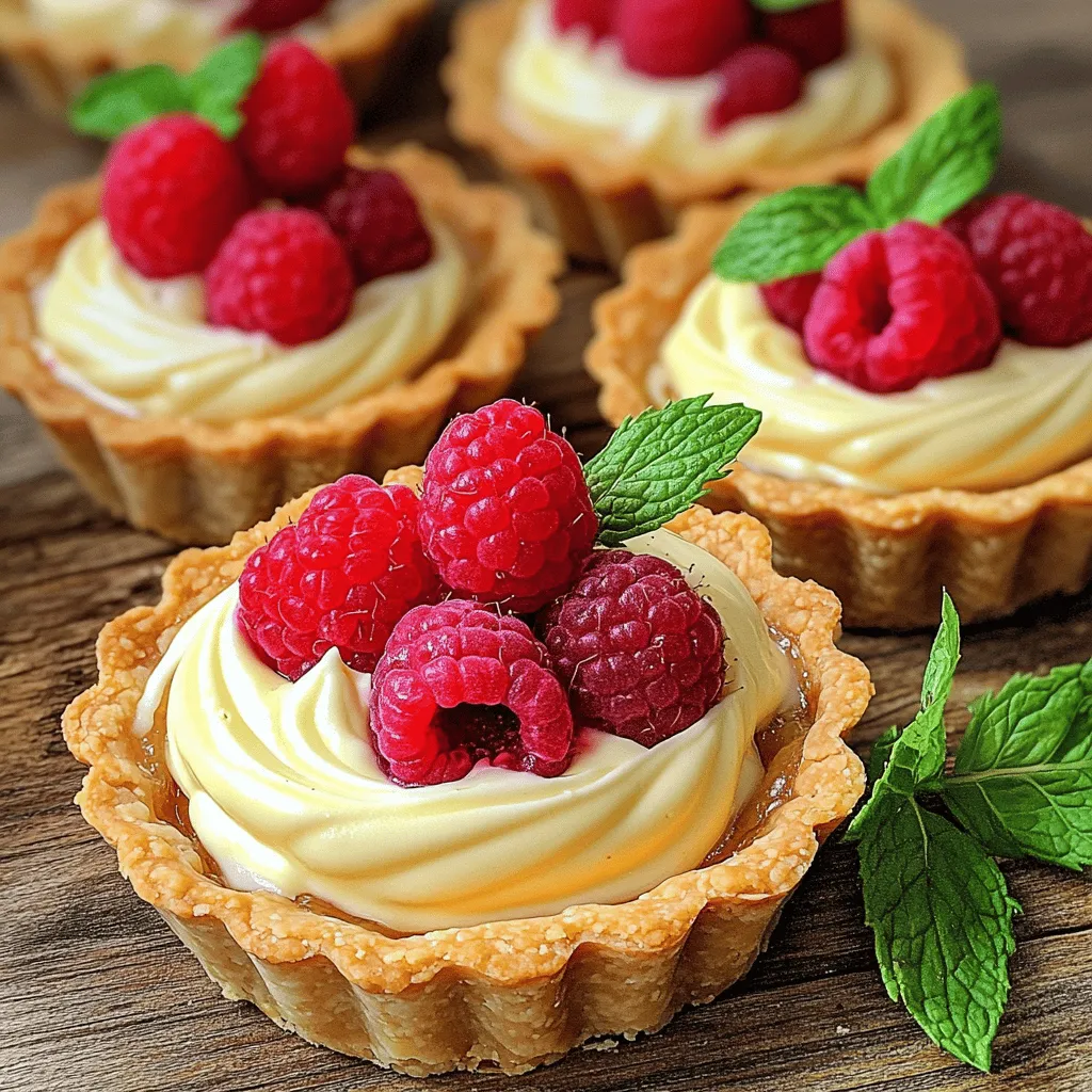 The key ingredients for vanilla cream tarts are simple yet essential. You need a good tart crust, a rich vanilla pastry cream filling, and fresh raspberries for garnish. Let's break these down.
