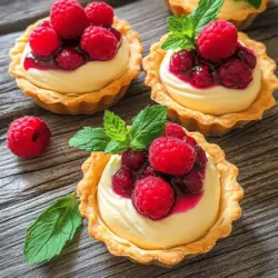The key ingredients for vanilla cream tarts are simple yet essential. You need a good tart crust, a rich vanilla pastry cream filling, and fresh raspberries for garnish. Let's break these down.