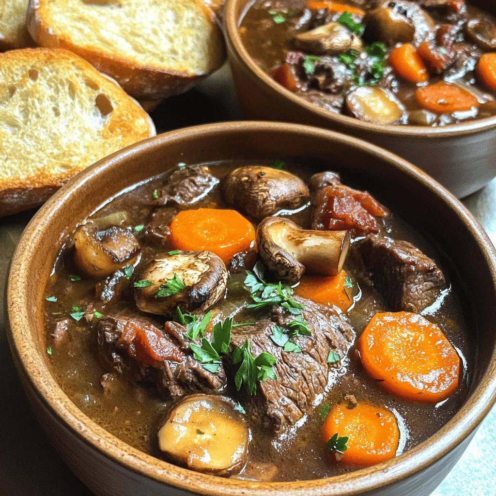 To make a great beef bourguignon, you need a few key ingredients. The most important is beef. I recommend using beef chuck. This cut has the right fat and flavor for stews. It becomes tender and juicy after slow cooking.