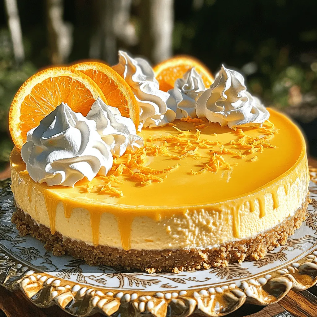 The key ingredients for a no bake orange creamsicle cheesecake include a crust, a creamy filling, and fresh orange flavors. Each part works together to create a light and tasty dessert.