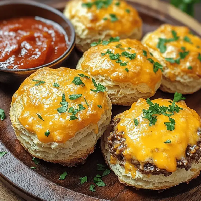 Cheesy beef biscuit bombs are a fun and tasty appetizer. They combine ground beef, cheese, and biscuit dough. You fill the dough with a cheesy beef mix and bake it until golden brown. These little bites are perfect for parties or game nights.