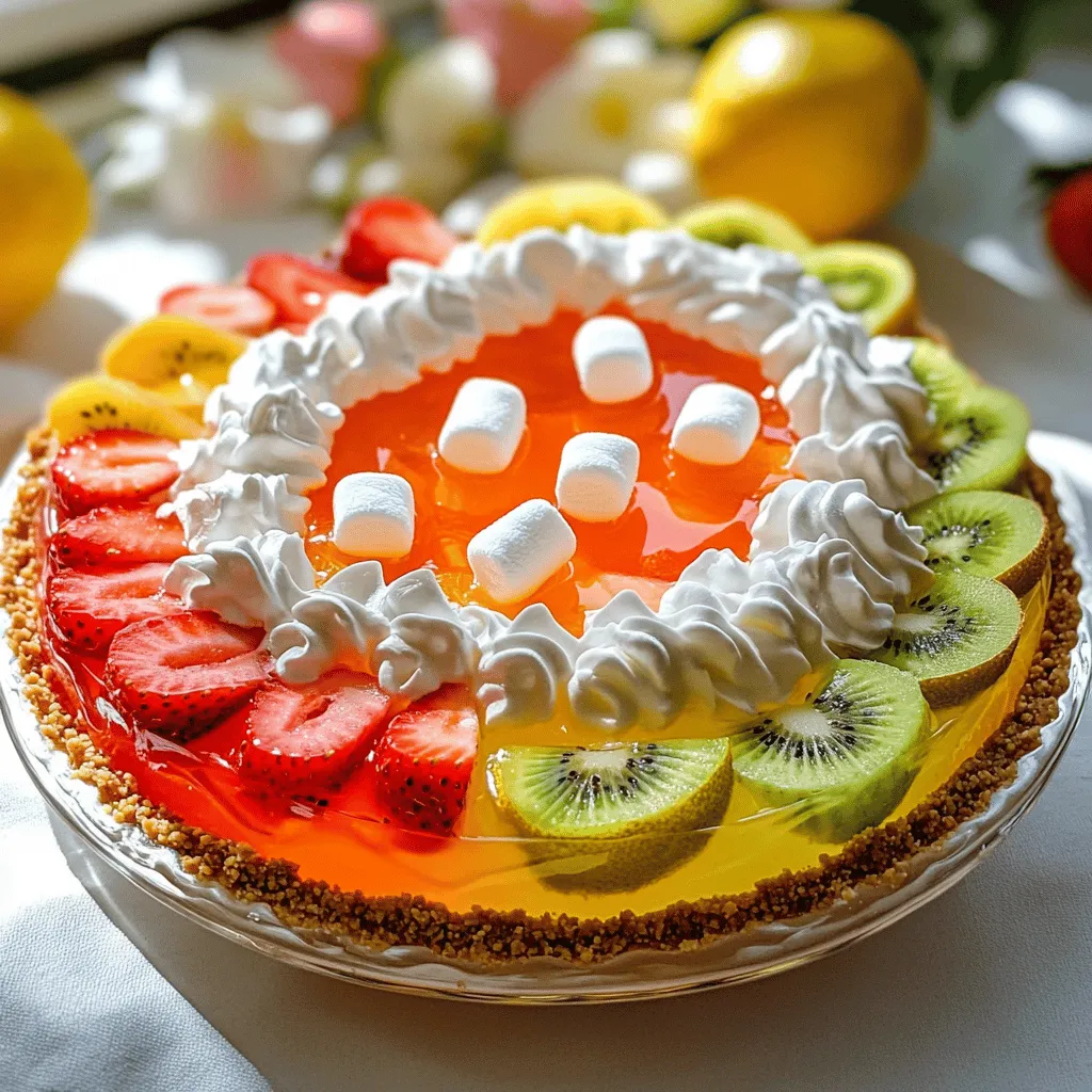 To make an Easter No Bake Jello Pie, you need simple and fun ingredients. First, you need a pre-made graham cracker crust. This makes it easy and saves time. For the Jello, you will use one packet, about 3 ounces. Choose a flavor you love, like strawberry or lemon. You will also need two cups of boiling water to dissolve the Jello.