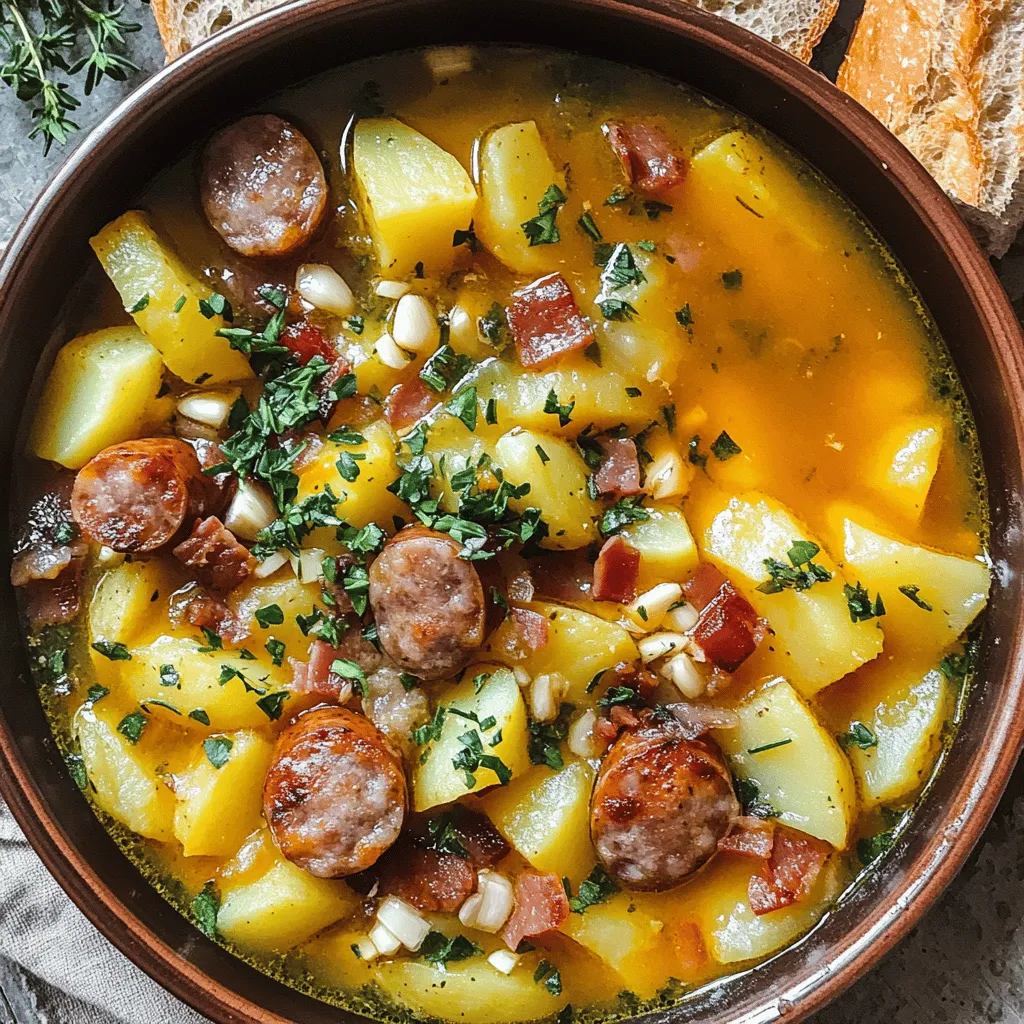 Traditional Dublin coddle is a warm and hearty dish. It uses simple, fresh ingredients. The main ingredients include potatoes, bacon, sausages, and onions. Each adds its own unique flavor to this comfort food.