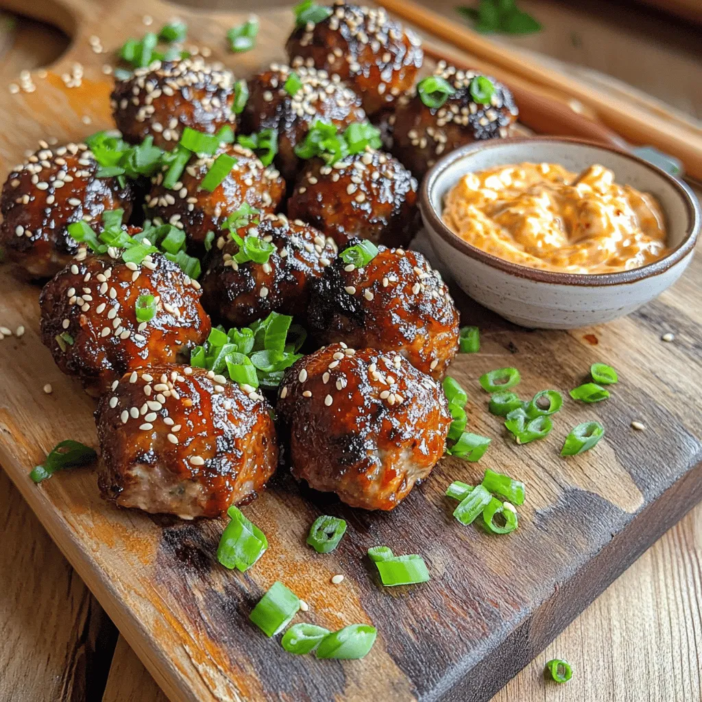 Making Korean BBQ meatballs is simple and fun. First, gather your Korean meatball ingredients. You will need ground beef or turkey, breadcrumbs, green onions, garlic, ginger, soy sauce, sesame oil, gochujang, sugar, salt, and pepper. For garnish, sesame seeds add a nice touch.